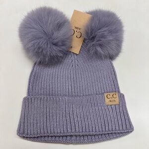 CC Boutique Kids Lavender Pom Pom Beanie
